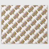 Papier Cadeau Judaica Happy Hanukkah (Plat)