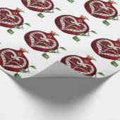 Papier Cadeau Judaica Pomegranate Heart Hanoukka Rosh Hashanah (Coin)