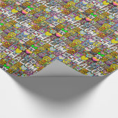 Papier Cadeau Judaica Retro 60s Psychedelic Shalom LOVE (Coin)