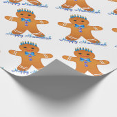 Papier Cadeau Judaïque Hanoukka Gingerbread Homme Menorah (Coin)