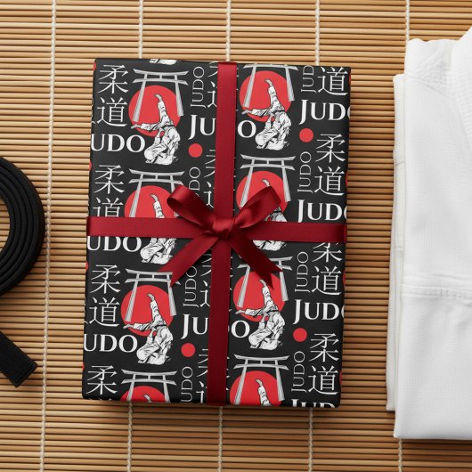 Papier Cadeau Judo Kanji, Judoka, Torii gates pattern