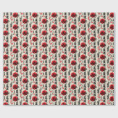 Papier Cadeau Judo Pattern - Black Belt, Kanji and Sun (Plat)