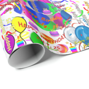 Papier Cadeau Juillet, 25 Anniversaire Cadeau Papier