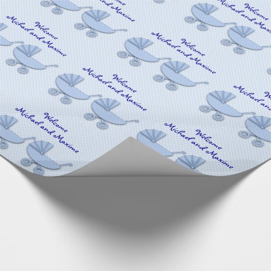 Papier Cadeau jumeaux pois poussettes (Coin)