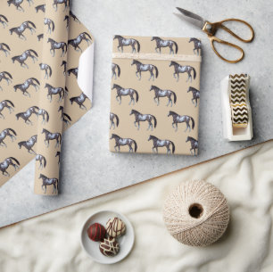 Papier Cadeau Jument Appaloosa Cheval western En cours