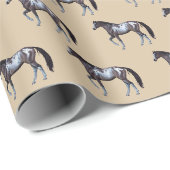 Papier Cadeau Jument Appaloosa | Cheval western | En cours (Coin rond)