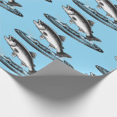 Papier Cadeau jumping atlantic salmon fish (Coin)