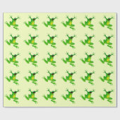 PAPIER CADEAU JUMPING GREEN FROG MOTIF (Plat)
