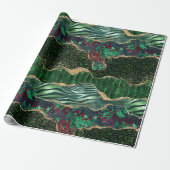 Papier Cadeau Jungle Agate | Motif de géode à impression animale (Déroulé)