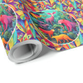 Papier Cadeau Jungle animalière (Coin rond)