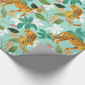 Papier Cadeau Jungle de Cheetah, faune Nature Wild Cats Tigers (Coin)