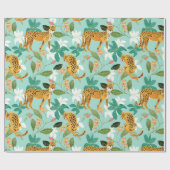 Papier Cadeau Jungle de Cheetah, faune Nature Wild Cats Tigers (Plat)