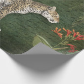 Papier Cadeau Jungle Leopard Tropical Floral n Foliage Découpage (Coin)