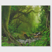 Papier Cadeau jungle népalaise avec rivière, forêt, sol, rivière (Plat)
