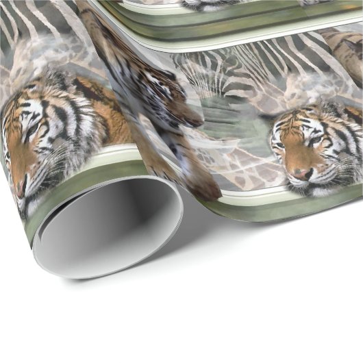 Papier Cadeau Jungle primitive Imprimer Noël (Coin rond)