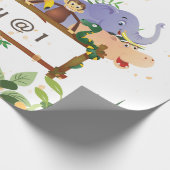 Papier Cadeau Jungle Safari Animaux Forêt Personnalisé Anniversa (Coin)