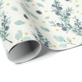 Papier Cadeau Juniper et motif de baies (Coin rond)