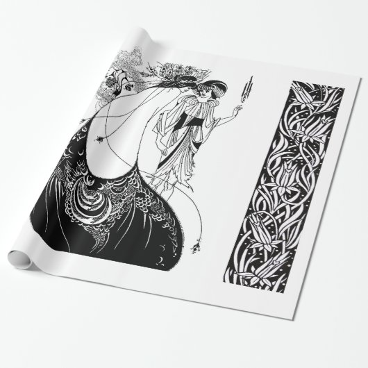 Papier Cadeau Jupe Peacock Beardsley Art Nouveau (Déroulé)