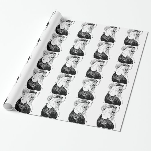 Papier Cadeau Jupe Peacock Beardsley Art Nouveau (Déroulé)