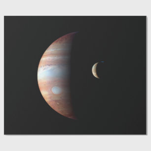 Papier Cadeau Jupiter Géant Gaz Planète & Io Galilée Lune