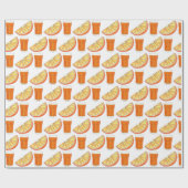 Papier Cadeau Jus d'agrumes frais pressé JO tranche de fruits d' (Plat)