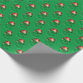Papier Cadeau Jusqu'à Pas de Bon - Caractère de Noël Vert (Coin)