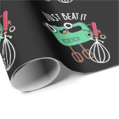 Papier Cadeau Just Beat It Funny Baking Pun Dark BG (Coin rond)