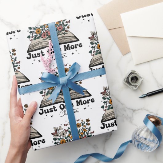 Papier Cadeau Just One More Chapter Floral Book (Cadeaux)