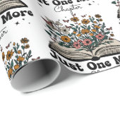 Papier Cadeau Just One More Chapter Floral Book (Coin rond)