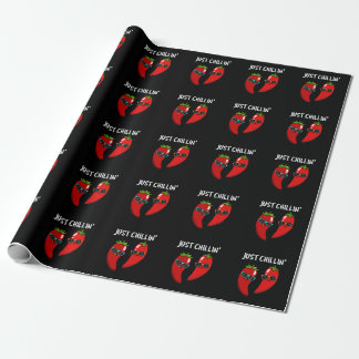 Papier Cadeau Juste Chillin Funny Chili Peppers Pun Dark BG