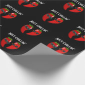 Papier Cadeau Juste Chillin Funny Chili Peppers Pun Dark BG (Coin)