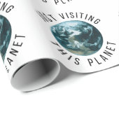 Papier Cadeau Juste En Visitant Cette Planète (Coin rond)