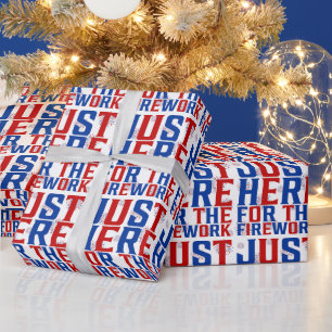 Papier Cadeau Juste Ici Pour Le Feu D'Artifice Drôle Pour Deux