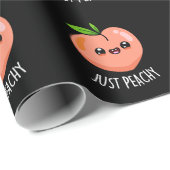 Papier Cadeau Juste Peachy Funny Peach Pun Pun Dark BG (Coin rond)