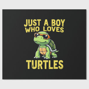 Papier Cadeau Juste un garçon qui aime les tortues Enfants garço