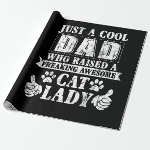 Papier Cadeau Juste Un Père Cool Qui A Élevé Un Chat Fou Fou