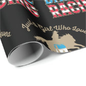 Papier Cadeau Juste une fille qui aime la course en baril (Coin rond)