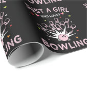 Papier Cadeau Juste Une Fille Qui Aime Le Bowling (Coin rond)