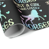 Papier Cadeau Juste Une Fille Qui Aime Le Cheval (Coin rond)