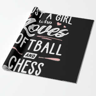 Papier Cadeau Juste Une Fille Qui Aime Le Softball Et Le Cadeau