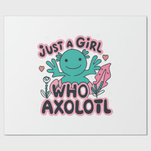 Papier Cadeau juste une fille qui aime les Axolotl