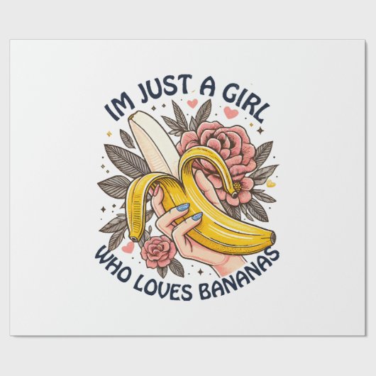 Papier Cadeau Juste Une Fille Qui Aime Les Bananes (Plat)