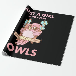Papier Cadeau Juste Une Fille Qui Aime Les Chouettes