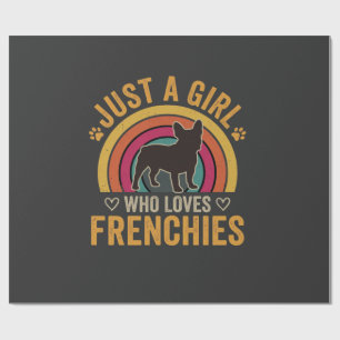 Papier Cadeau Juste une fille qui aime les Frenchies Rétro Chien