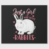 Papier Cadeau Juste une fille qui aime les lapins (Plat)