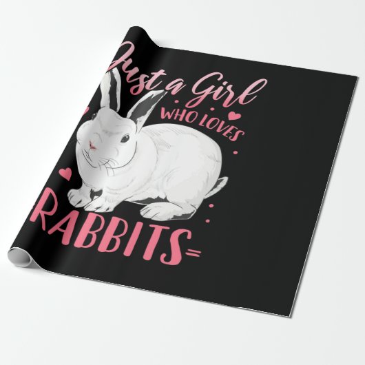 Papier Cadeau Juste une fille qui aime les lapins (Déroulé)