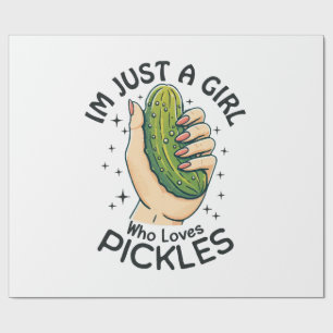 Papier Cadeau Juste une fille qui aime les pickles - Vegan drôle