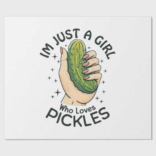 Papier Cadeau Juste Une Fille Qui Aime Les Pickles - Végétan Drô (Plat)