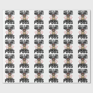 Papier Cadeau Juste Une Fille Qui Aime Les Pugs Chemise Vintage