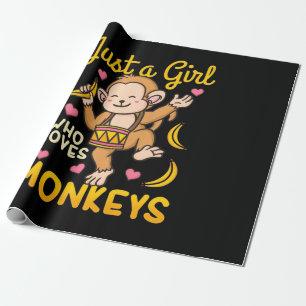 Papier Cadeau Juste Une Fille Qui Aime Les Singes